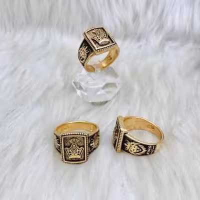 انگشتر طلاروس طرح دار1