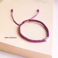 دستبند بافت حرف انگلیسی - رنگ بند و حروف دلخواه