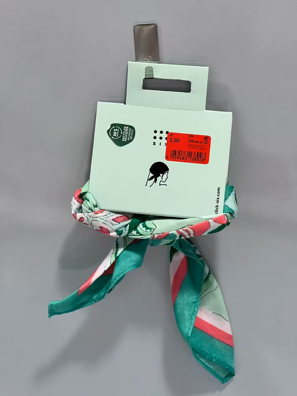 دستمال مینی اسکارف سبز و صورتی