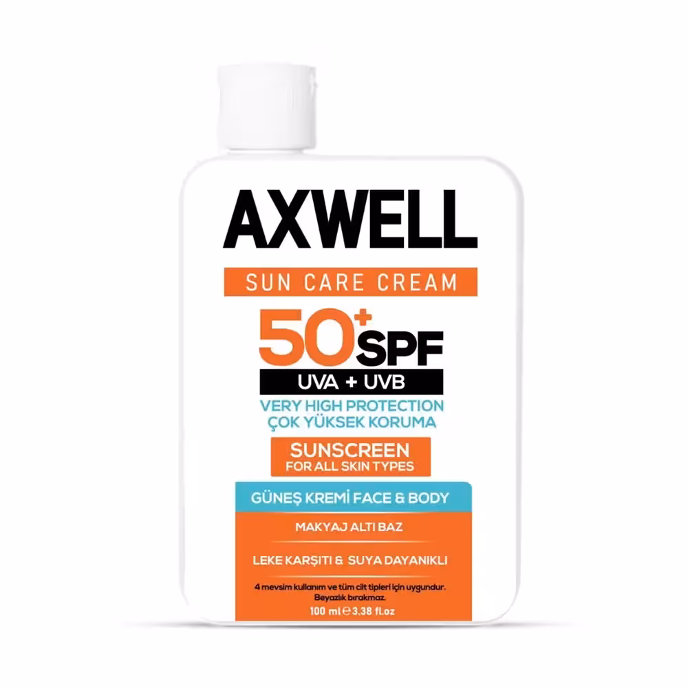 کرم ضد آفتاب ضد لک آکسول بدون رنگ با SPF50 حجم 100 میل