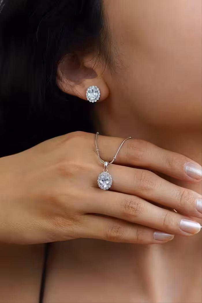 نیمست تک نگین ایتالیایی نقره جواهری کد 00438