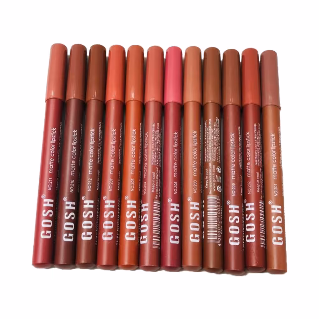 پک 12 عددی رژ لب مدادی مات مدل گاش - GOSH
