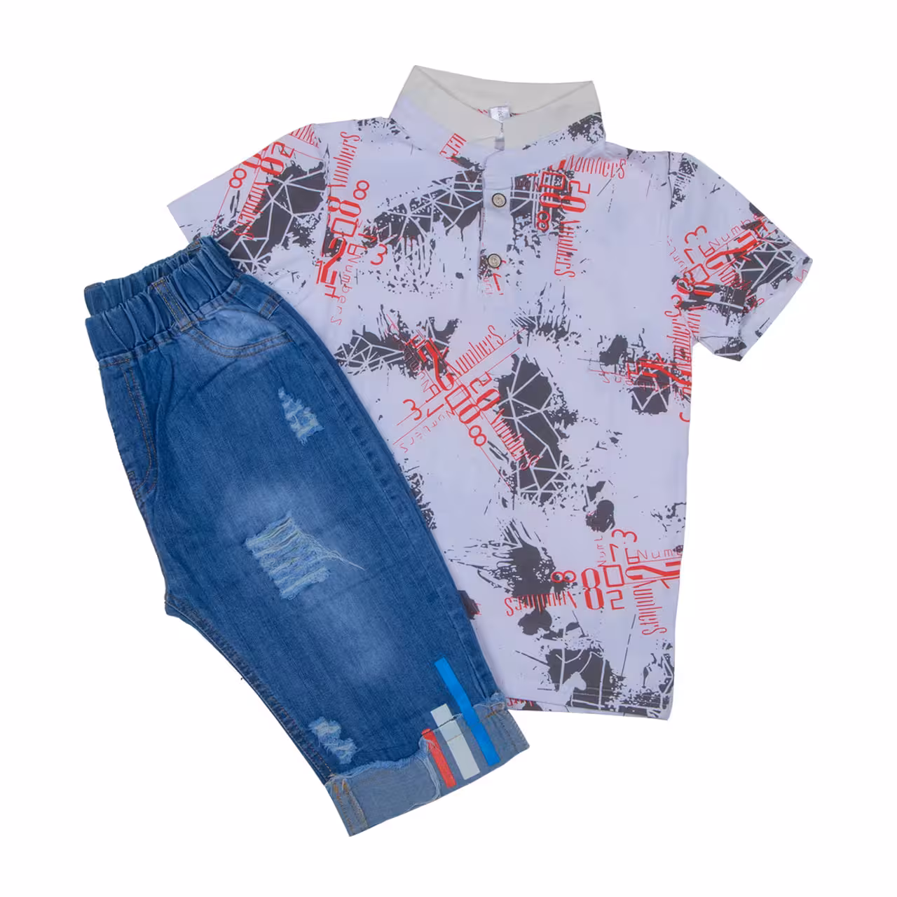 ست تیشرت و شلوارک پسرانه کد 021