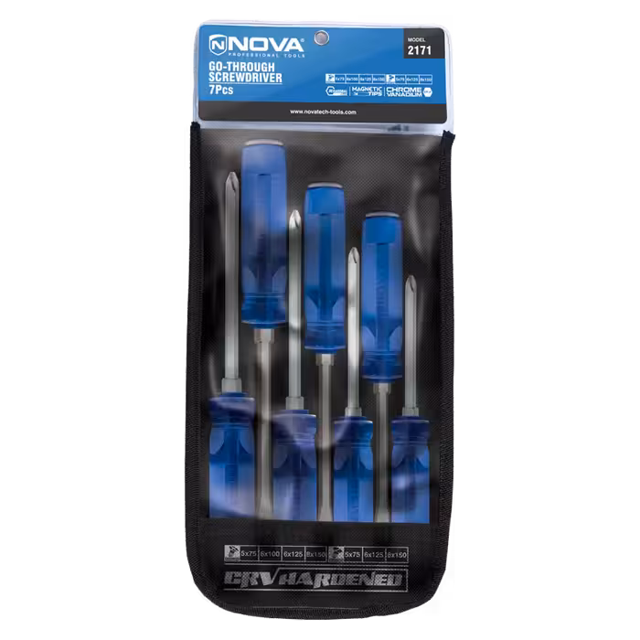 پیچ گوشتی ضربه خور کیفی 7 عددی نووا مدل 2171