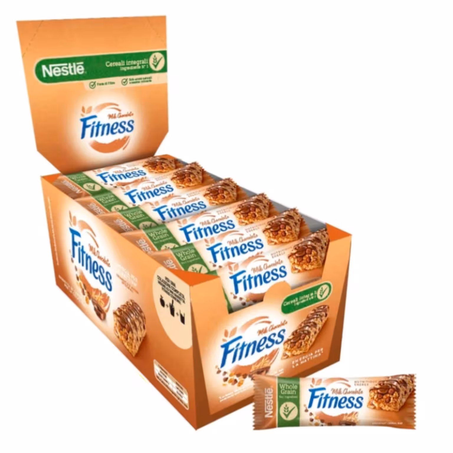 پروتئین بار رژیمی فیتنس با طعم شکلات شیری باکس 16 عددی fitness nestle