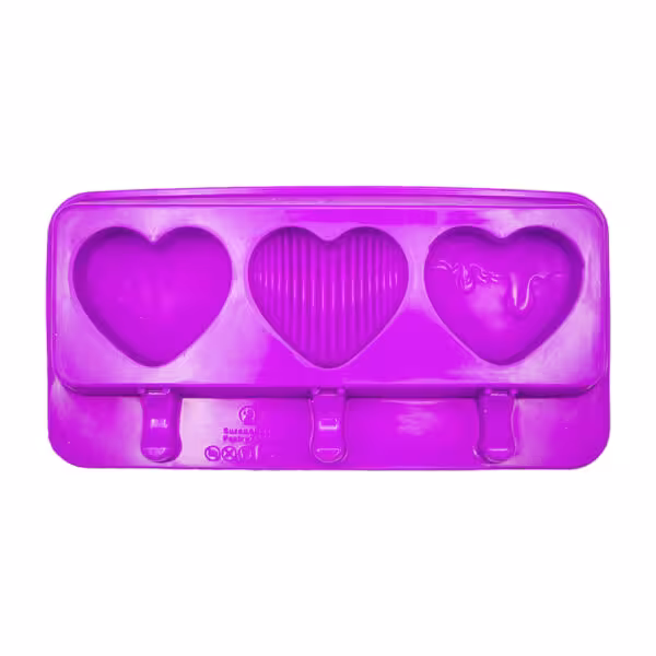 قالب سیلیکون پاپسیکل قلب 3 عددی