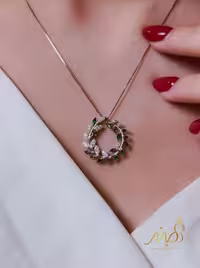 💍نیم ست جواهری (آویز و گوشواره)نقره عیار 925(N_4430)