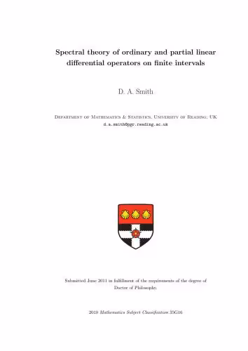 خرید و دانلود نسخه کامل کتاب Spectral theory of ordinary and partial linear differential operators on finite intervals