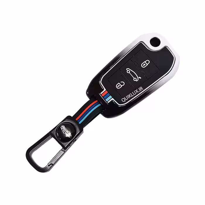 کاور سوییچ فلزی تارا (کلید خور) طرح M-Performance – صندوق پران وسط  – سفید مشکی