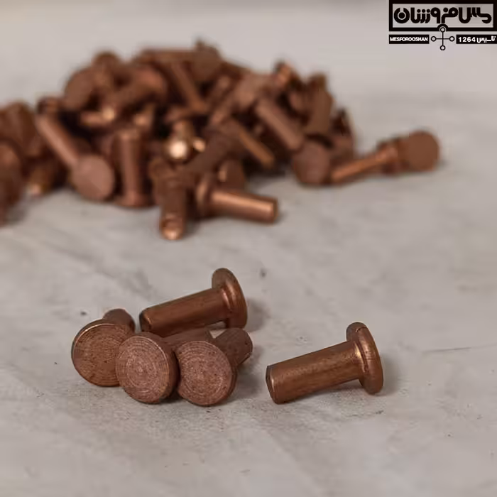 پرچ مسی سایز 13.7 در 4.8 میلی‌متر مدل میخی