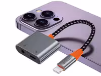 مبدل لایتنینگ به لایتنینگ و درگاه صدا ویوو Wiwu LT08 Lightning To Lightning &amp;amp; 3.5mm Audio Converter