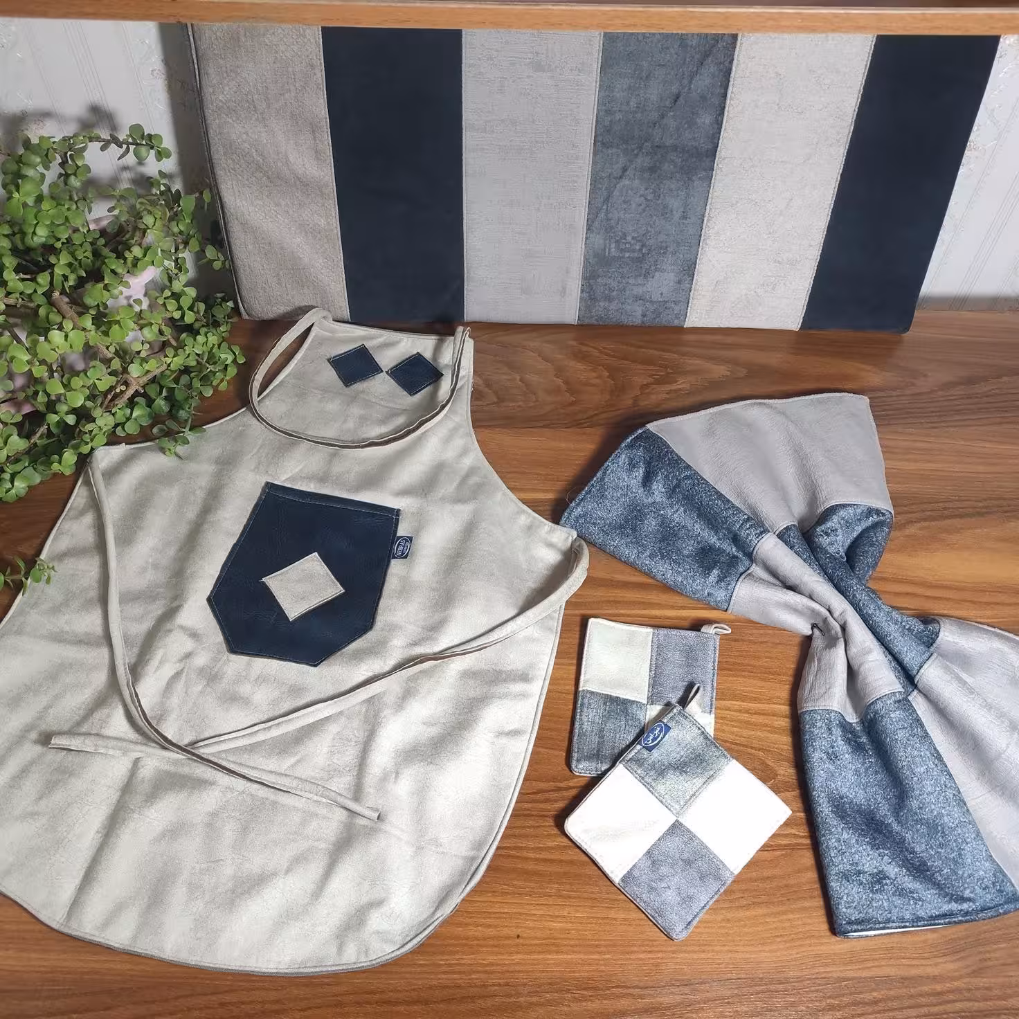 ست سرمه ای پارچه ای آشپزخانه 