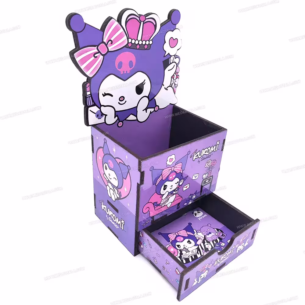 جاقلمی کشو دار چوبی فانتزی کرومی