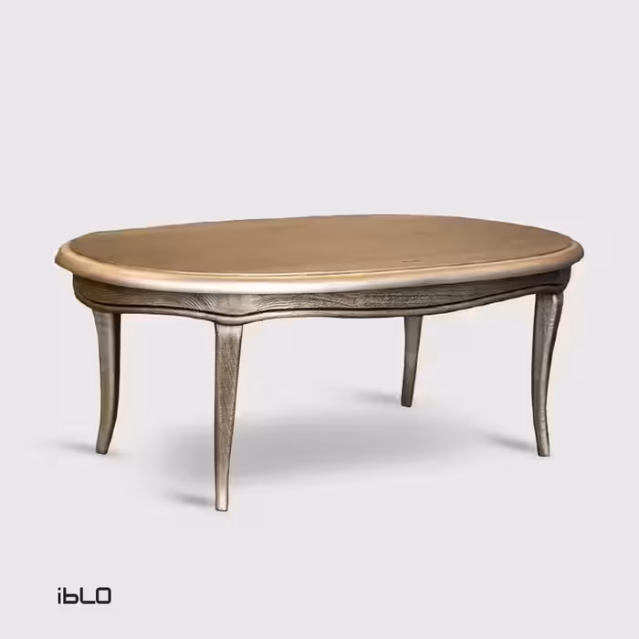 میز جلومبلی بیضی چوبی لنا (بژ)