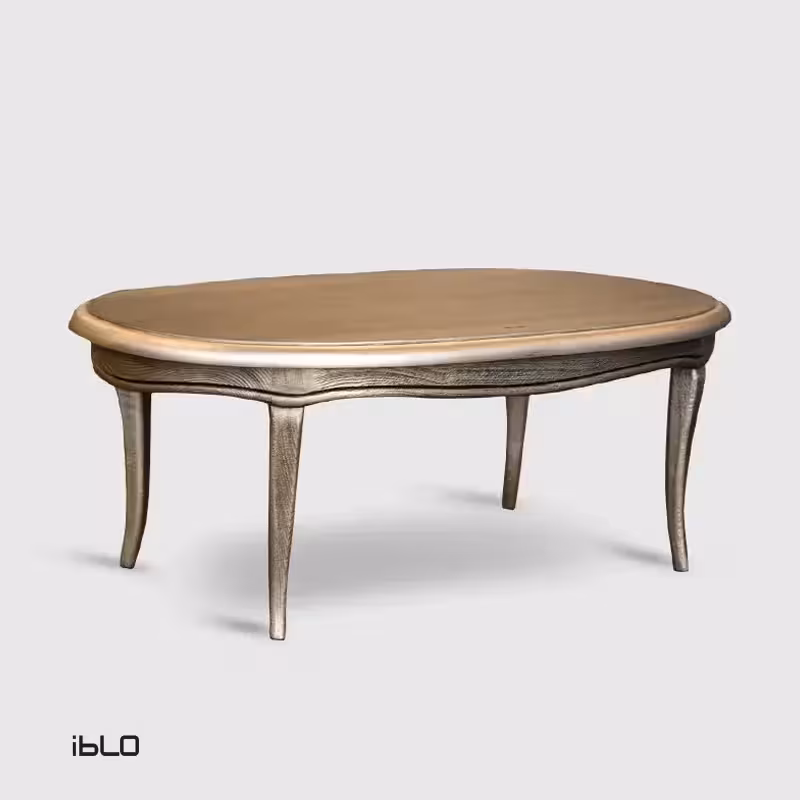 میز جلومبلی بیضی چوبی لنا (بژ)