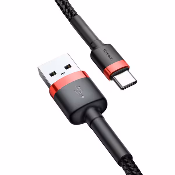 کابل شارژ یو اس بی به تایپ سی بیسوس Baseus cafule Cable با توان 2 آمپر و طول 3 متر Red Black