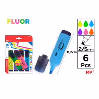 ماژیک علامت گذار ام پی فلورسنت کد PE489 بسته 6 عددی