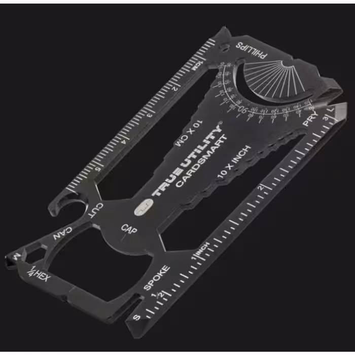 ابزار چندکاره True Utility CardSmart | طراحی کارت جیبی سبک و فشرده | دارای چندین عملکرد کاربردی | آویز کلید | مدل TU-207K | مناسب برای استفاده روزمره و سفر