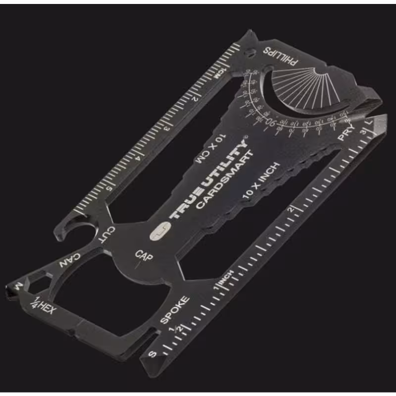 ابزار چندکاره True Utility CardSmart | طراحی کارت جیبی سبک و فشرده | دارای چندین عملکرد کاربردی | آویز کلید | مدل TU-207K | مناسب برای استفاده روزمره و سفر