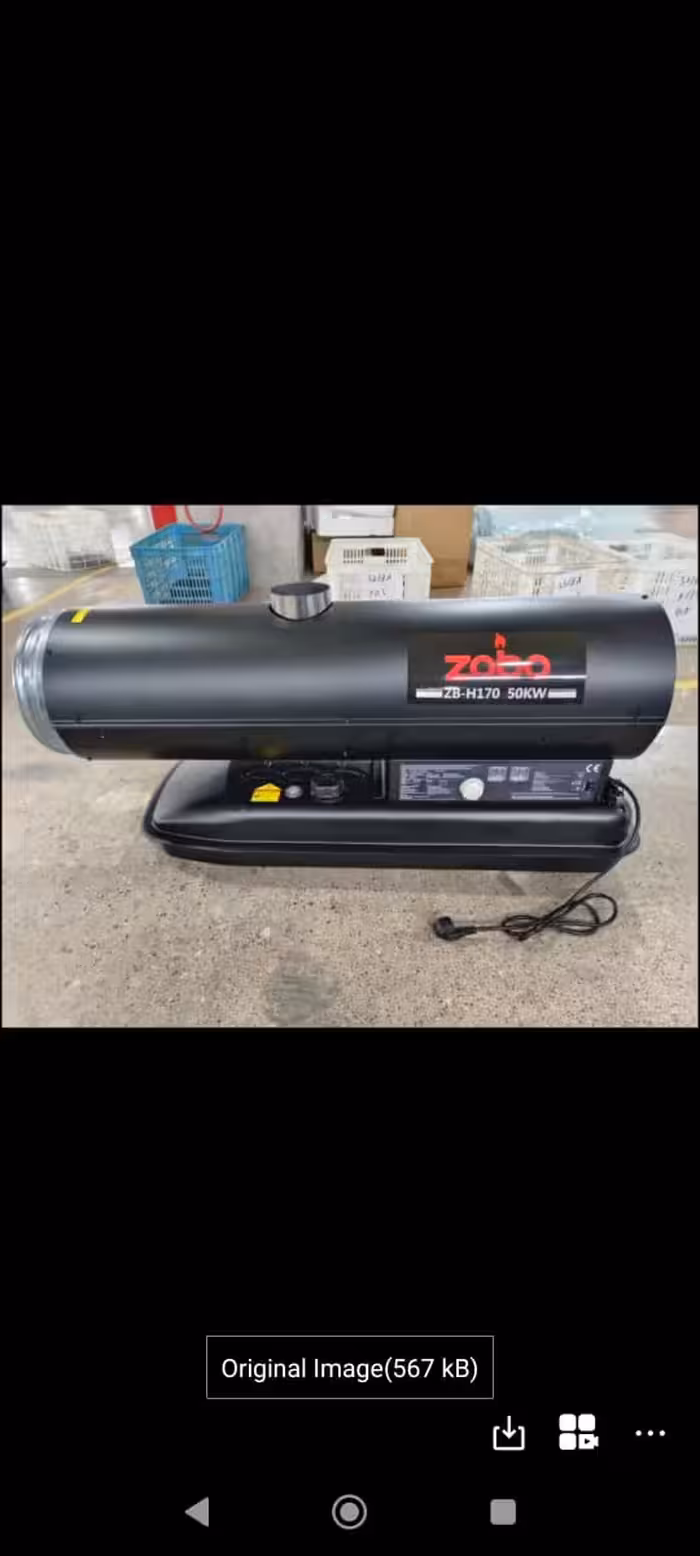 بخاری گازوییلی نفتی دو زمانه دودکش دار 50 کیلو وات