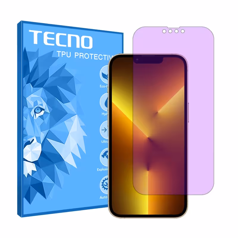 گلس اپل iPhone 13 Pro Max مدل هیدروژلی آنتی پرپل برند تکنو کد S