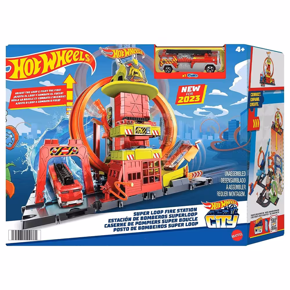 ایستگاه آتش نشانی Hot Wheels مدل Super Loop Fire Station