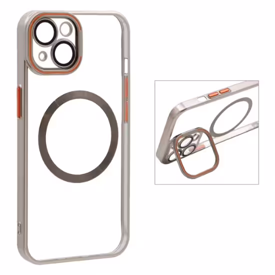 قاب گوشی شفاف Magsafe محافظ لنز گلس دار استندشو برای iPhone 13 / iPhone 14