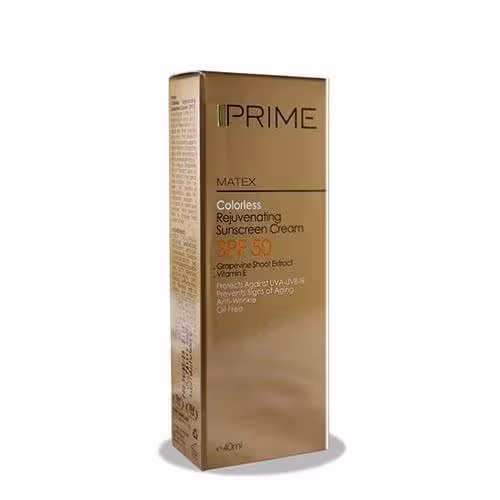 کرم ضد آفتاب جوان کننده SPF50 (بی رنگ) پریم