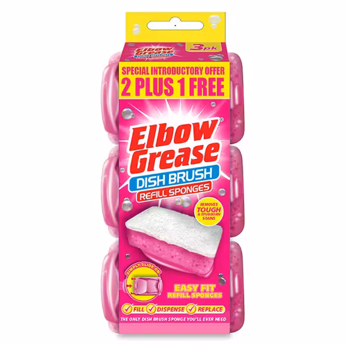 یدک اسکاج ظرفشویی مخزن دار البو گریس Elbow grease اروپایی بسته 3 عددی