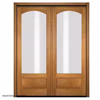 درب شیشه‌خور دولنگه با فریم سفید براق کد 1177