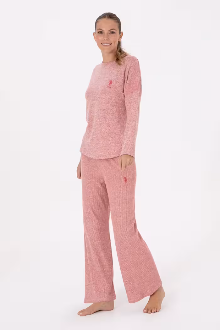 ست لباس راحتی زنانه آلبالویی یو اس پولو