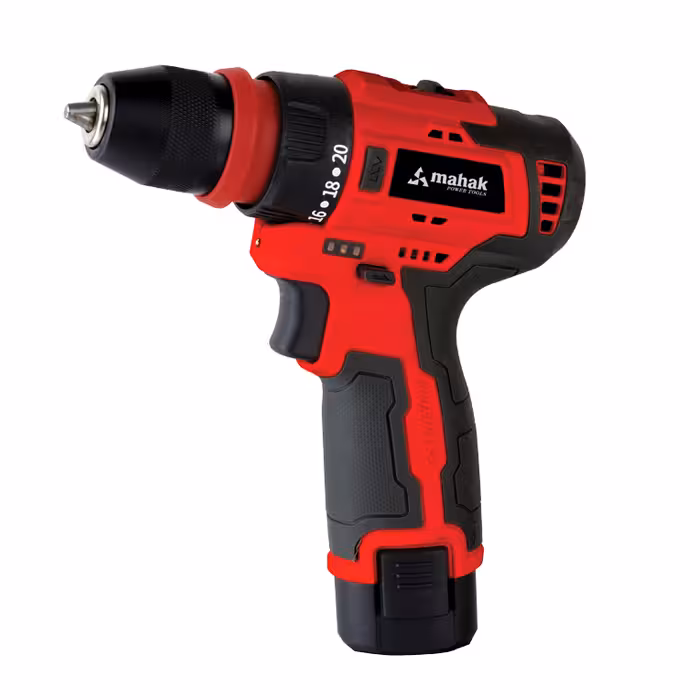 دریل پیچ گوشتی چکشى شارژى براش لس 12 ولت با باطرى اضافه و کیف محک مدل CD-12 Li