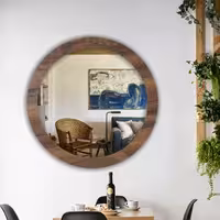 آینه مدل گرد چوبی دلسا کد w-59