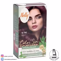 کیت رنگ مو بدون آمونیاک نلی NELLY مدل ammonia free شماره 6/56