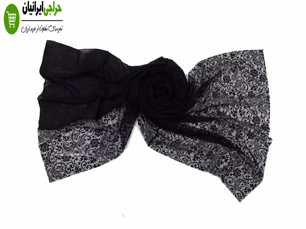 شال مشکی نخی گیپور کد 132