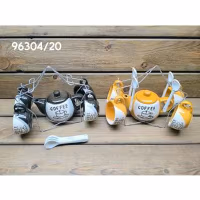 ست قوری و فنجان قاشق سرامیک