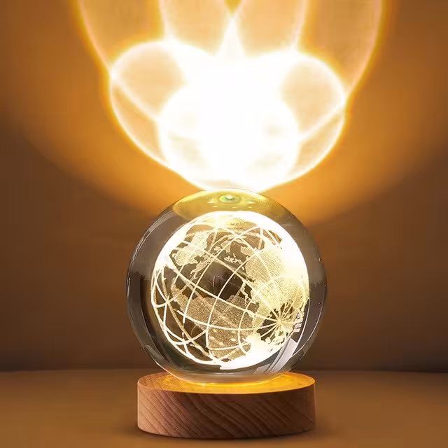 چراغ خواب مدل گوی کریستالی کره زمین 3D
