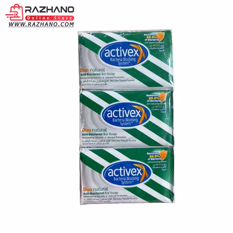 صابون آنتی باکتریال بدن اکتیوکس مدل Duo natural وزن 720 گرم بسته 6 عددی