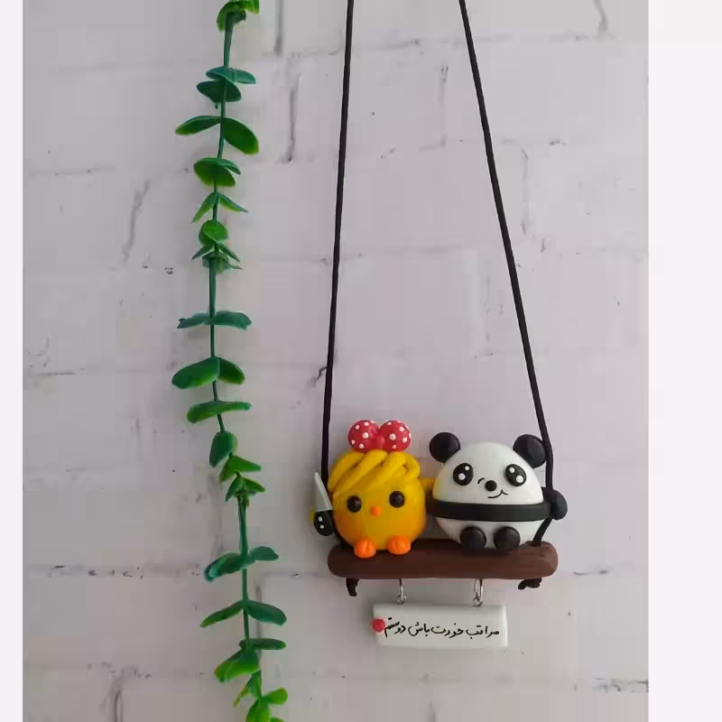 آویزماشین پاندا و جوجه مو زرد | amazonchi
