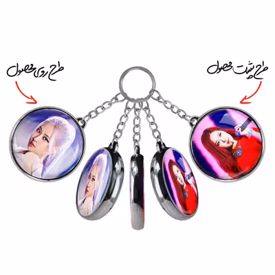 جاکلیدی خندالو طرح رزی بلک پینک مدل دوطرفه کد 1437414378