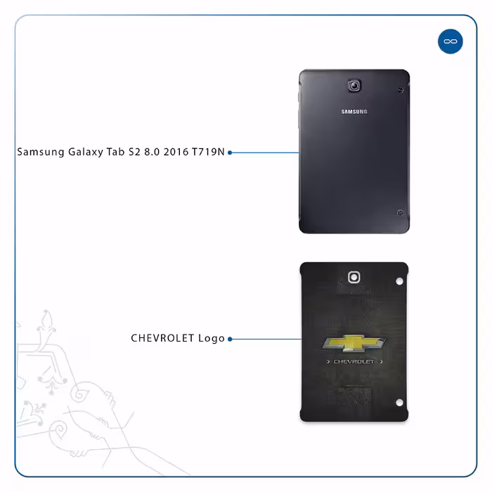 برچسب پوششی ماهوت مدل CHEVROLET-Logo مناسب برای تبلت سامسونگ Galaxy Tab S2 8.0 2016 T719N