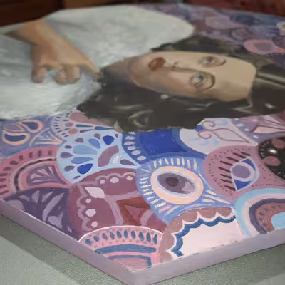 تابلو نقاشی رنگ روغن مدل هی لامار کد 2001