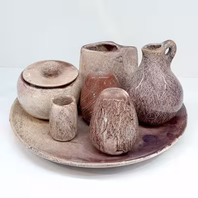 ست نمکدان و فلفل پاش سرامیکی کد 220 مجموعه 7 عددی