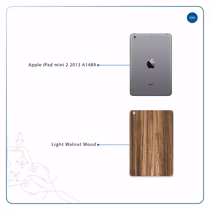 برچسب پوششی ماهوت مدل Light Walnut Wood مناسب برای تبلت اپل iPad mini 2 2013 A1489