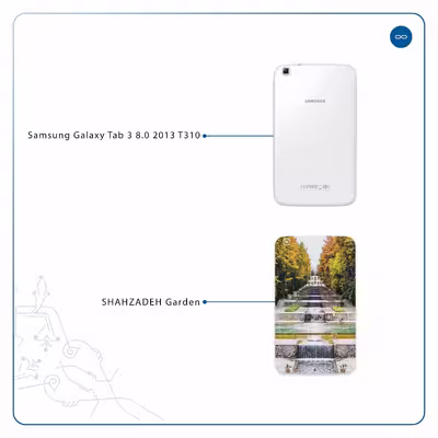 برچسب پوششی ماهوت مدل SHAHZADEH-Garden مناسب برای تبلت سامسونگ Galaxy Tab 3 8.0 2013 T310