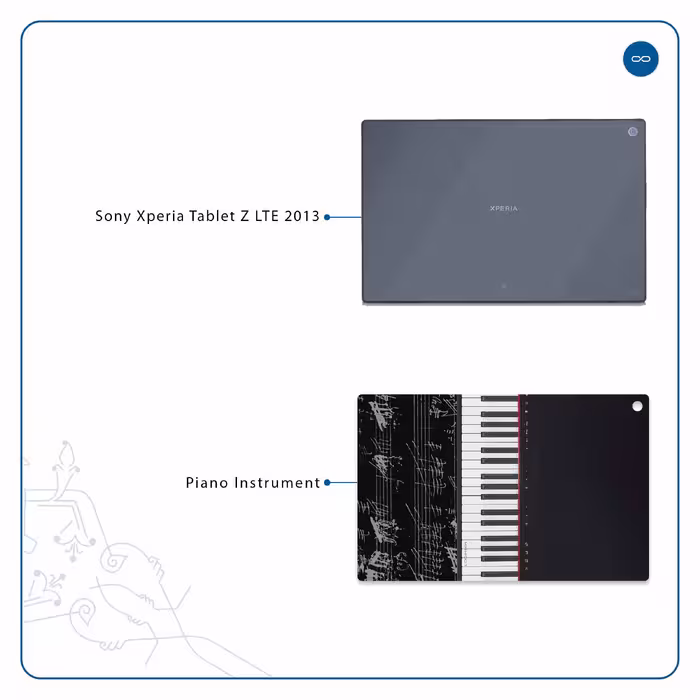 برچسب پوششی ماهوت مدل Piano-Instrument مناسب برای تبلت سونی Xperia Tablet Z LTE 2013