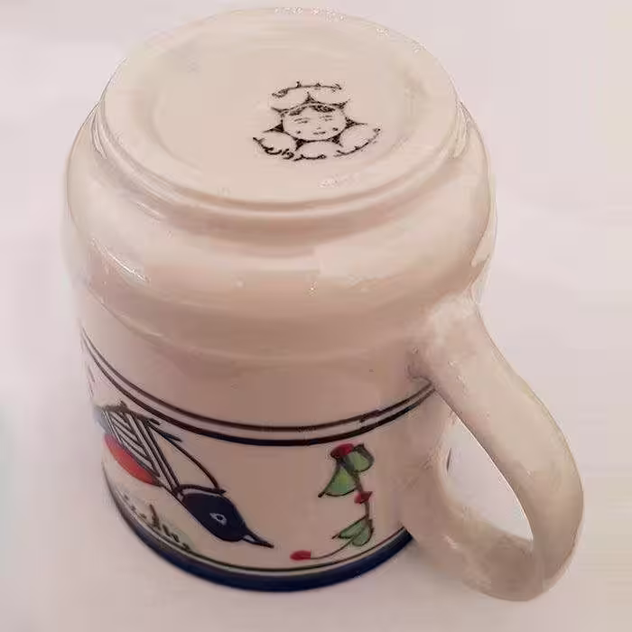 ماگ چینی میبد مروارید مدل مرغی رنگی