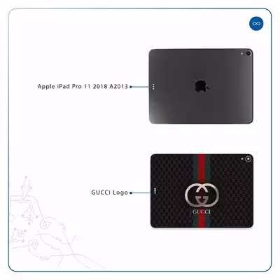 برچسب پوششی ماهوت مدل GUCCI-Logo مناسب برای تبلت اپل iPad Pro 11 2018 A2013