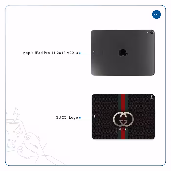 برچسب پوششی ماهوت مدل GUCCI-Logo مناسب برای تبلت اپل iPad Pro 11 2018 A2013