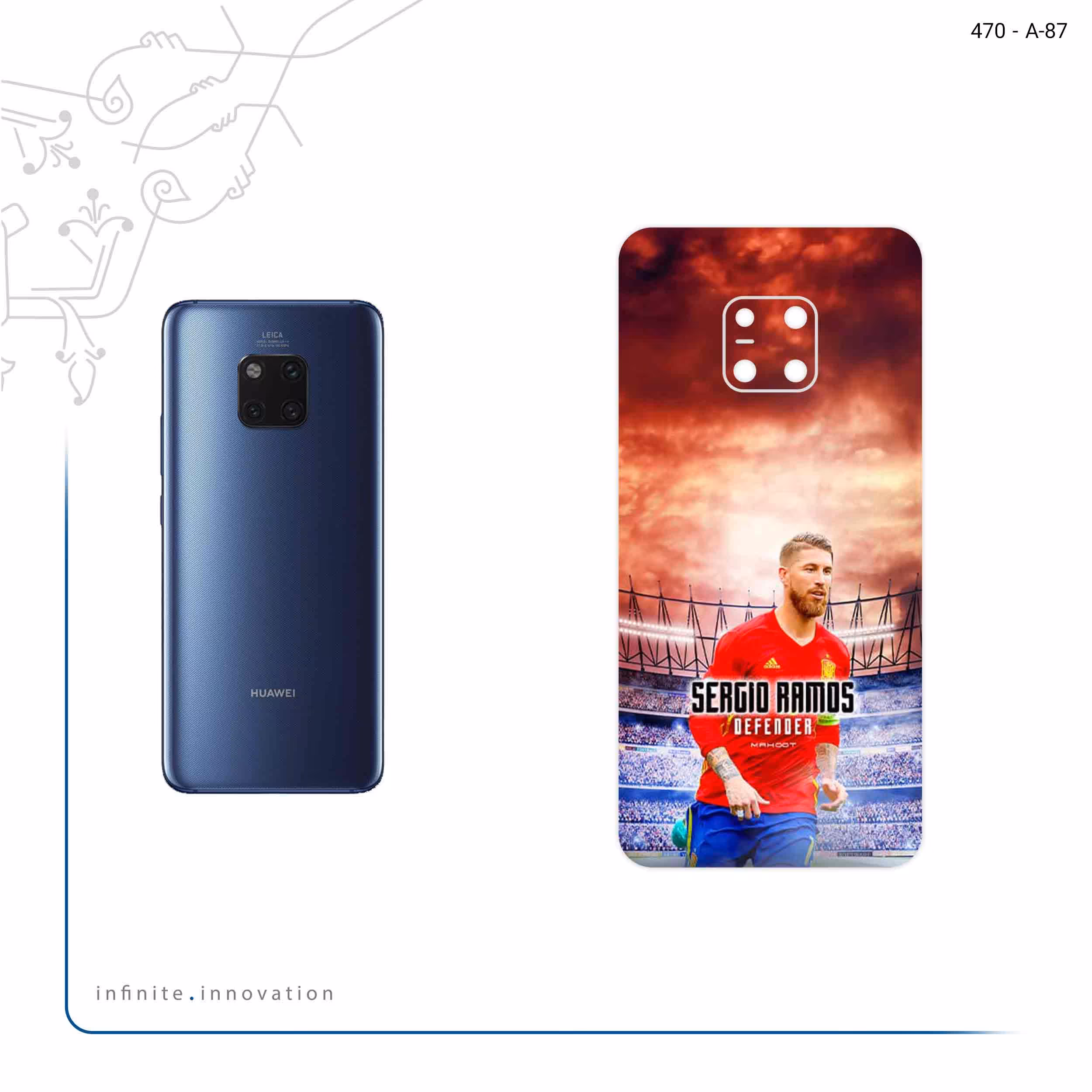 برچسب پوششی ماهوت مدل Sergio Ramos مناسب برای گوشی موبایل هوآوی Mate 20 Pro